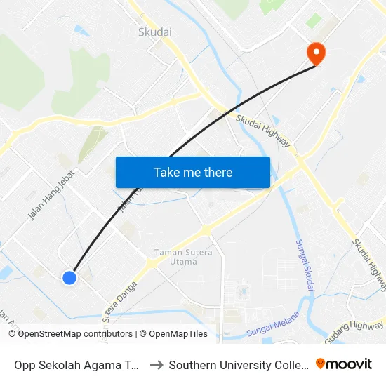 Opp Sekolah Agama Tuta to Southern University College map