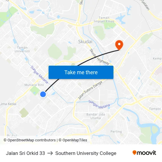 Jalan Sri Orkid 33 to Southern University College map