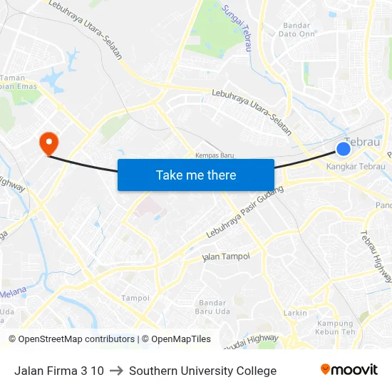 Jalan Firma 3 10 to Southern University College map