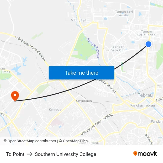 Td Point to Southern University College map