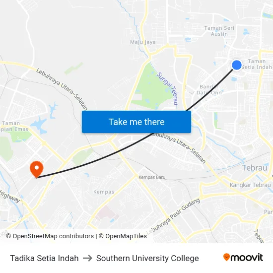Tadika Setia Indah to Southern University College map