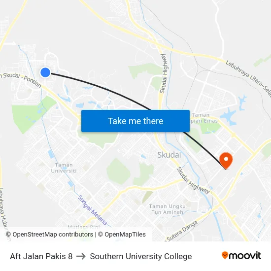 Aft Jalan Pakis 8 to Southern University College map