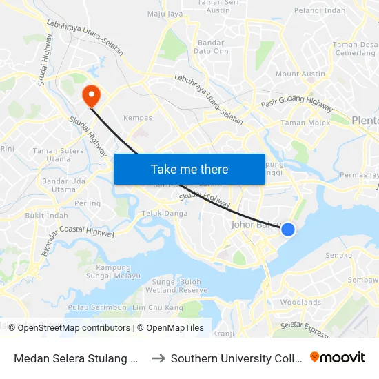 Medan Selera Stulang Walk to Southern University College map