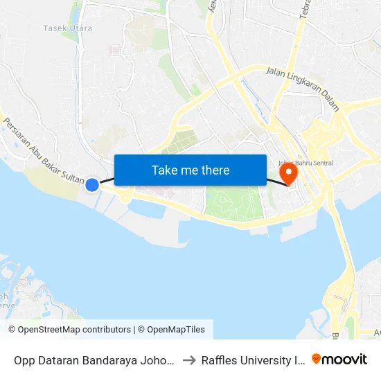 Opp Dataran Bandaraya Johor Bahru / Sri to Raffles University Iskandar map