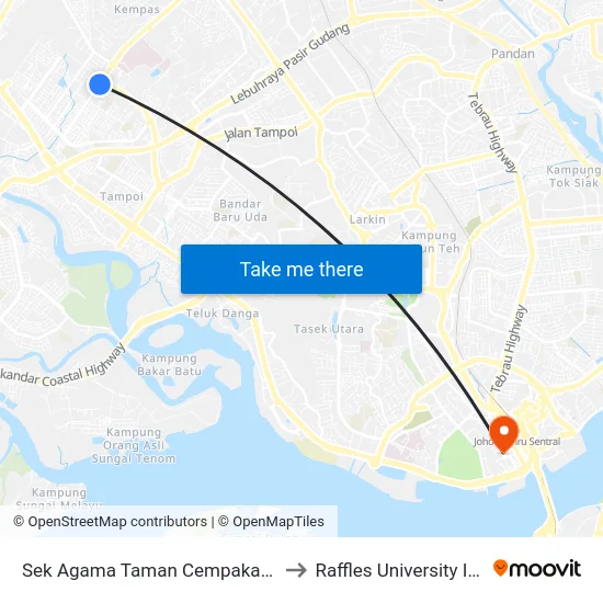 Sek Agama Taman Cempaka (0007660) to Raffles University Iskandar map