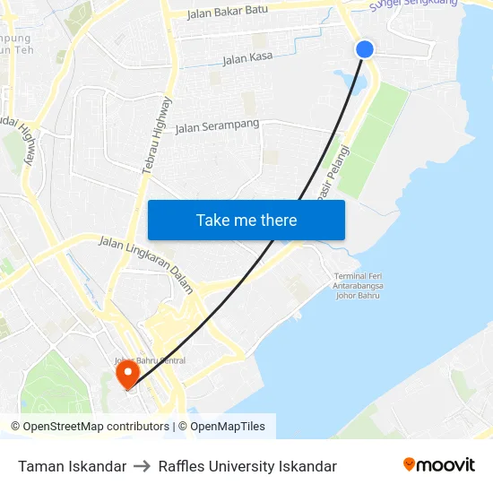Taman Iskandar to Raffles University Iskandar map