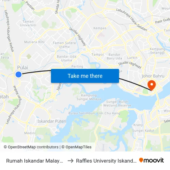 Rumah Iskandar Malaysia to Raffles University Iskandar map