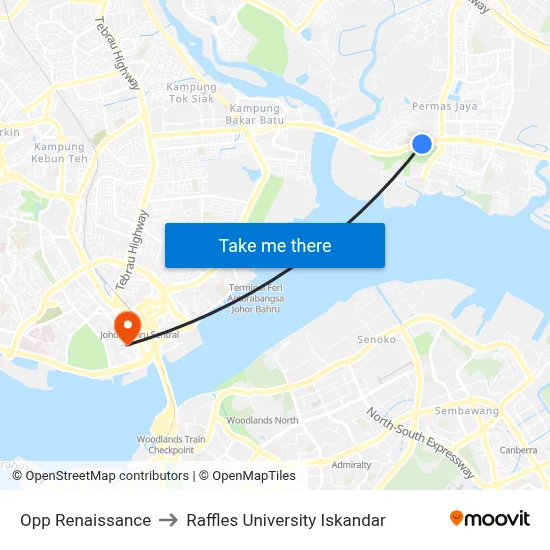 Opp Renaissance to Raffles University Iskandar map
