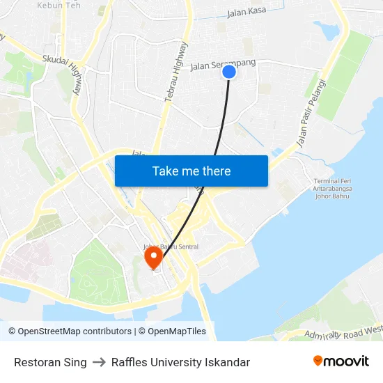 Restoran Sing to Raffles University Iskandar map