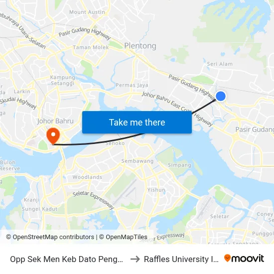 Opp Sek Men Keb Dato Penggawa Timur to Raffles University Iskandar map