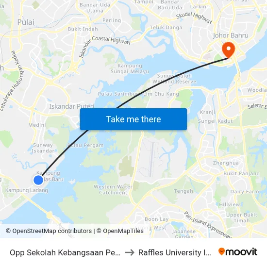 Opp Sekolah Kebangsaan Pendas Laut to Raffles University Iskandar map