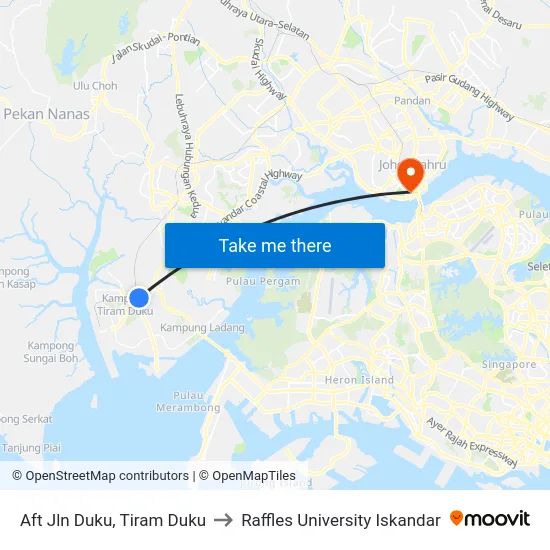 Aft Jln Duku, Tiram Duku to Raffles University Iskandar map