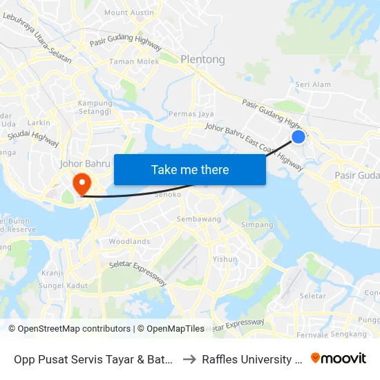 Opp Pusat Servis Tayar & Bateri Soon Yaw to Raffles University Iskandar map