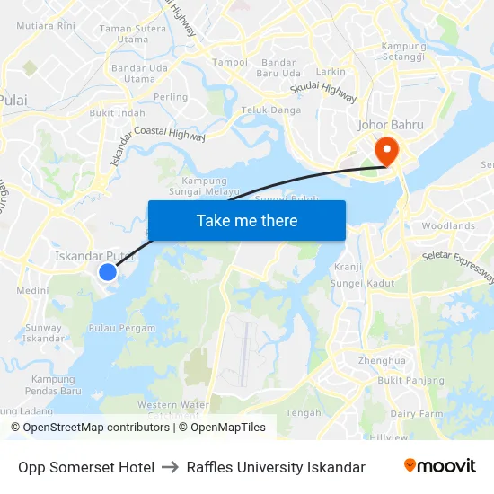 Opp Somerset Hotel to Raffles University Iskandar map