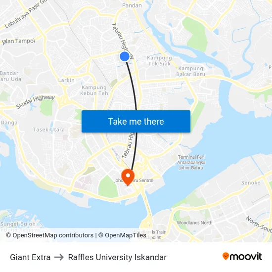 Giant Extra to Raffles University Iskandar map