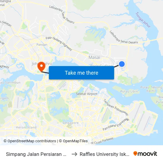 Simpang Jalan Persiaran Cermai to Raffles University Iskandar map