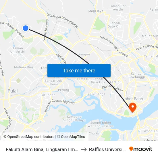 Fakulti Alam Bina, Lingkaran Ilmu (Centre Point Cp) to Raffles University Iskandar map