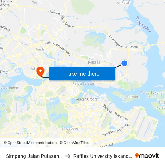 Simpang Jalan Pulasan 3 to Raffles University Iskandar map