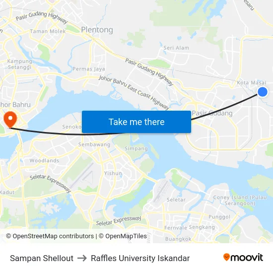 Sampan Shellout to Raffles University Iskandar map