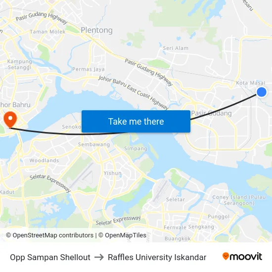 Opp Sampan Shellout to Raffles University Iskandar map