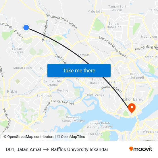 D01, Jalan Amal to Raffles University Iskandar map