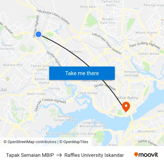 Tapak Semaian MBIP to Raffles University Iskandar map