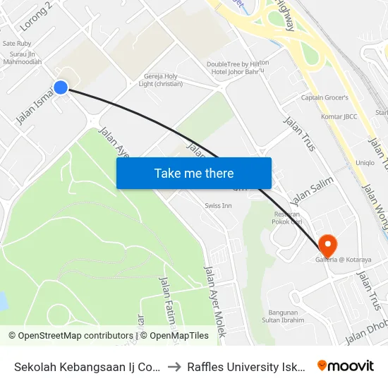 Sekolah Kebangsaan Ij Convent to Raffles University Iskandar map