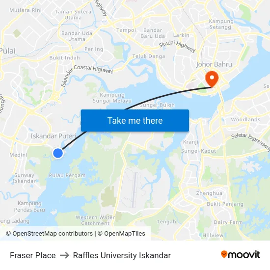 Fraser Place to Raffles University Iskandar map