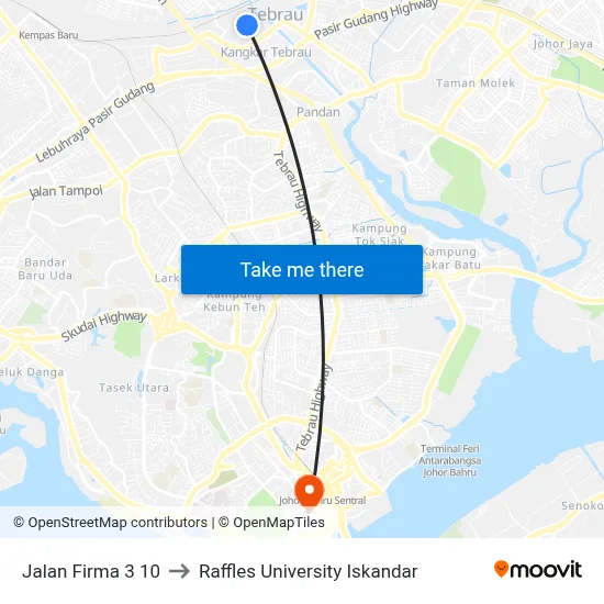 Jalan Firma 3 10 to Raffles University Iskandar map