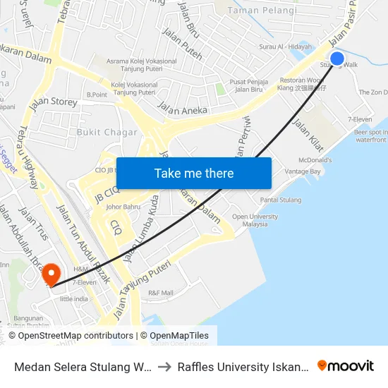 Medan Selera Stulang Walk to Raffles University Iskandar map