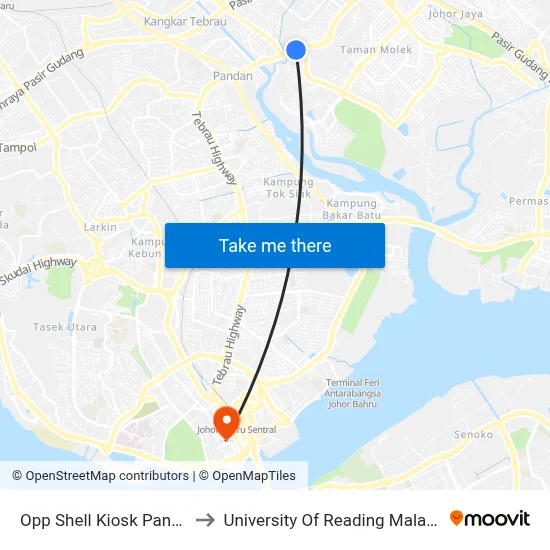 Opp Shell Kiosk Pandan to University Of Reading Malaysia map