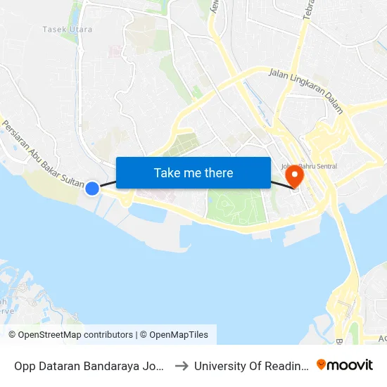 Opp Dataran Bandaraya Johor Bahru / Sri to University Of Reading Malaysia map