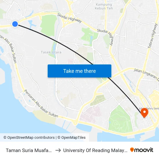 Taman Suria Muafakat to University Of Reading Malaysia map