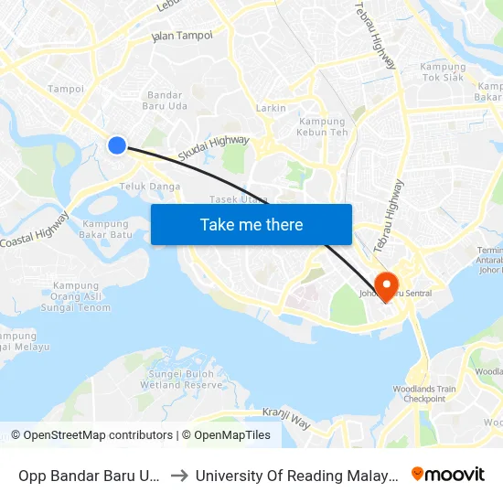 Opp Bandar Baru Uda to University Of Reading Malaysia map