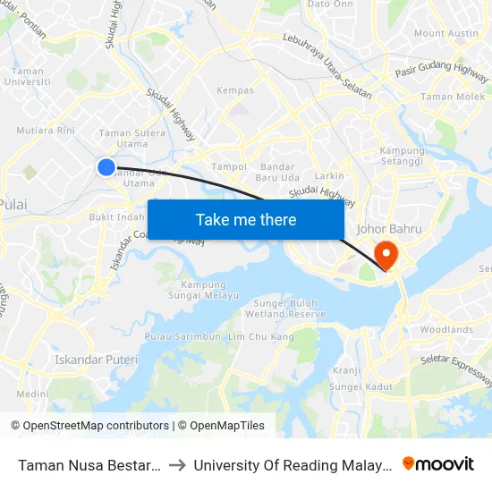 Taman Nusa Bestari 2 to University Of Reading Malaysia map