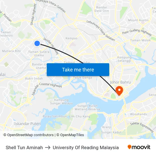 Shell Tun Aminah to University Of Reading Malaysia map