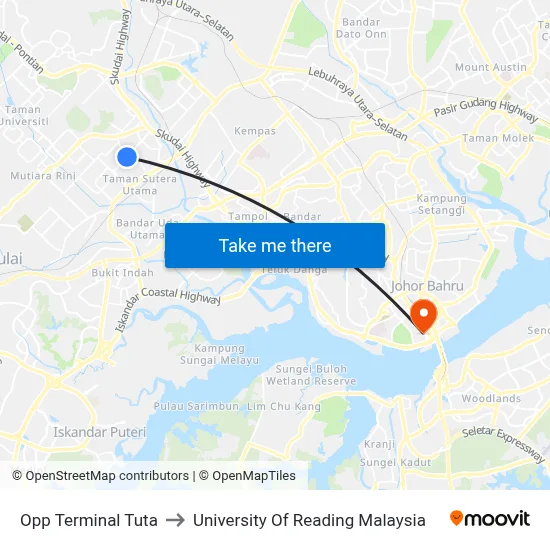 Opp Terminal Tuta to University Of Reading Malaysia map