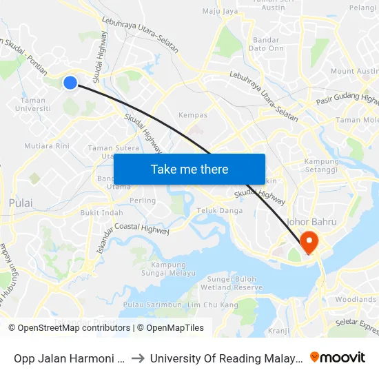 Opp Jalan Harmoni 12 to University Of Reading Malaysia map