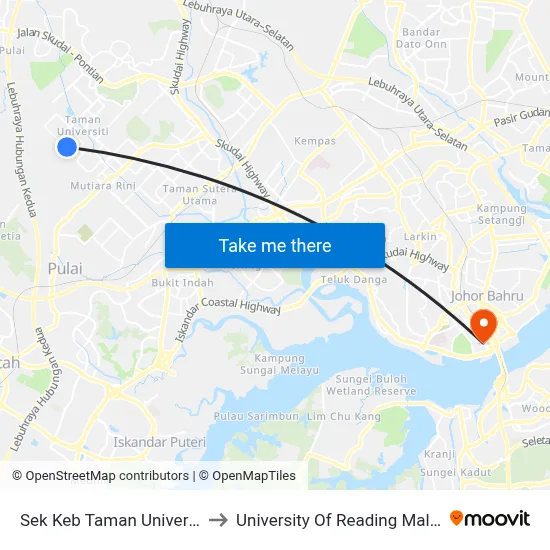 Sek Keb Taman Universiti 3 to University Of Reading Malaysia map