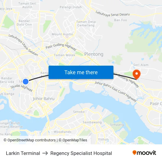 Larkin Terminal to Regency Specialist Hospital map