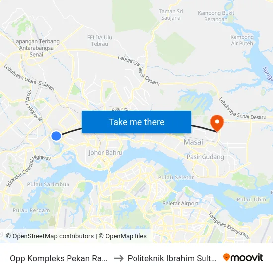 Opp Kompleks Pekan Rabu to Politeknik Ibrahim Sultan map