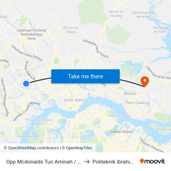 Opp Mcdonalds Tun Aminah / Kedai Buah to Politeknik Ibrahim Sultan map