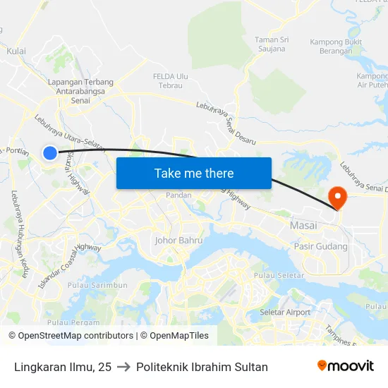 Lingkaran Ilmu, 25 to Politeknik Ibrahim Sultan map