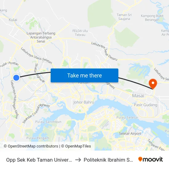 Opp Sek Keb Taman Universiti 2 to Politeknik Ibrahim Sultan map