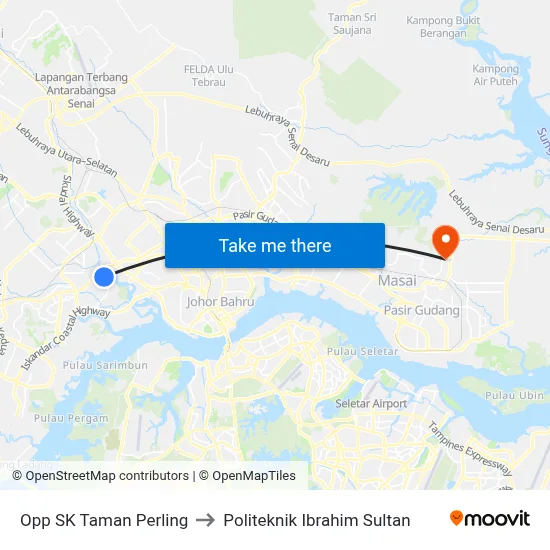 Opp SK Taman Perling to Politeknik Ibrahim Sultan map