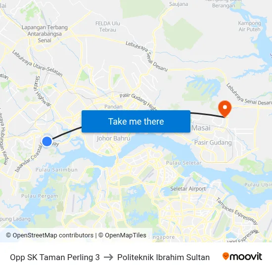 Opp SK Taman Perling 3 to Politeknik Ibrahim Sultan map