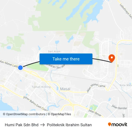Humi Pak Sdn Bhd to Politeknik Ibrahim Sultan map
