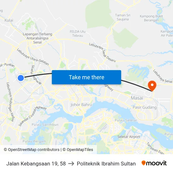 Jalan Kebangsaan 19, 58 to Politeknik Ibrahim Sultan map