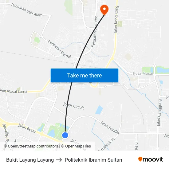 Bukit Layang Layang to Politeknik Ibrahim Sultan map