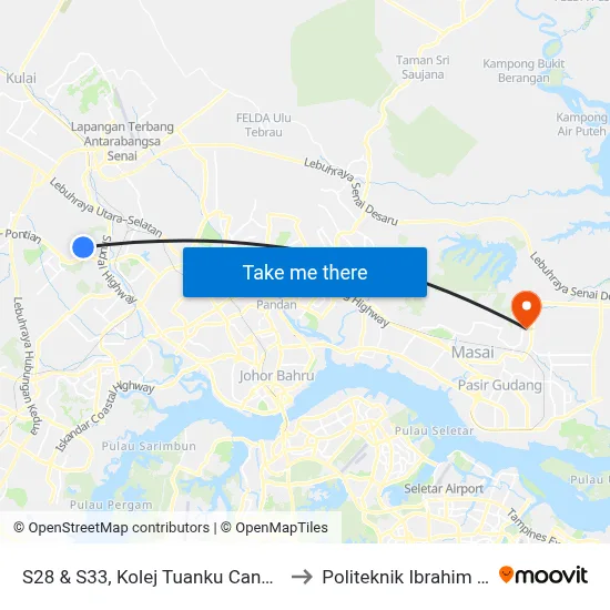 S28 & S33, Kolej Tuanku Canselor, Utm to Politeknik Ibrahim Sultan map